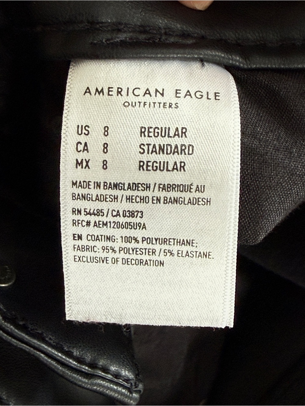 American Eagle AE Stretch Super High Waist Flare Vegan Leather Pants 8 - Picture 5 of 9